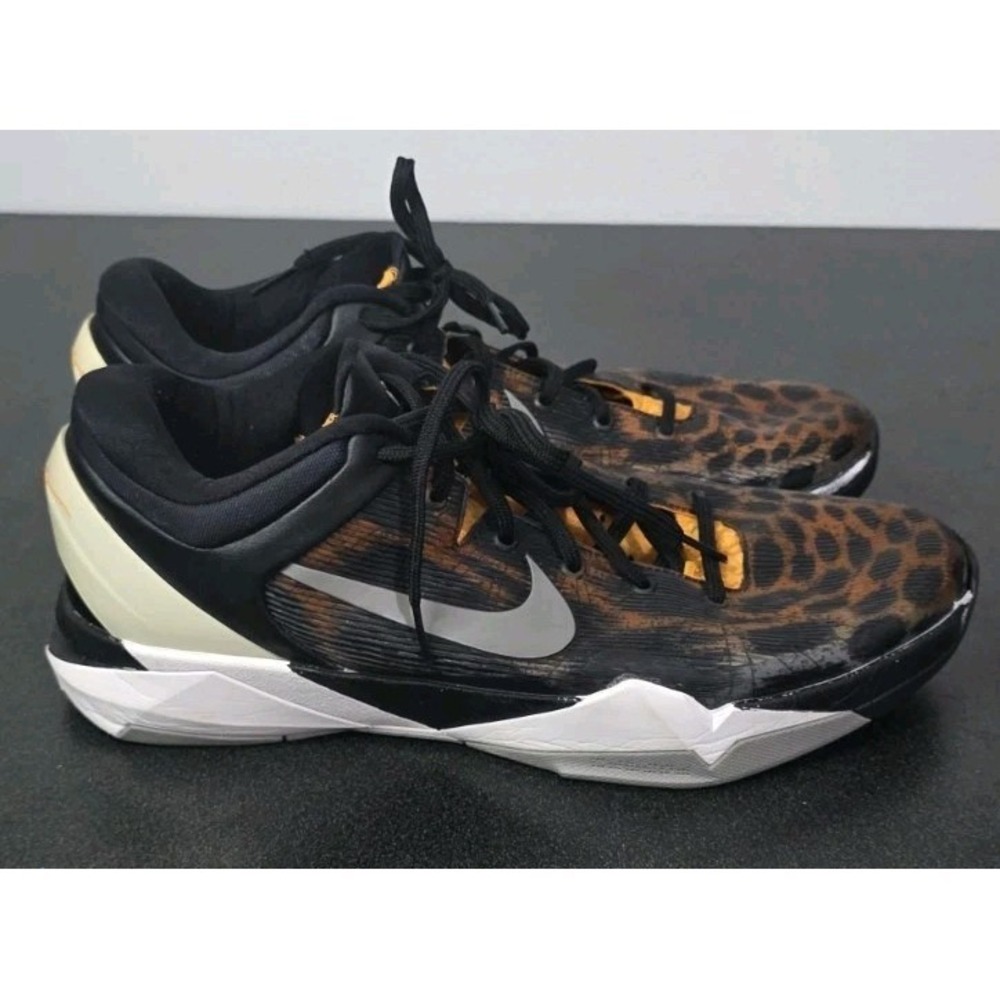 Nike Zoom Kobe 7 System Cheetah Black Men 14 Sneakers Basketball EUC
